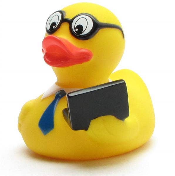 Rubber duck with notebook - rubber duck