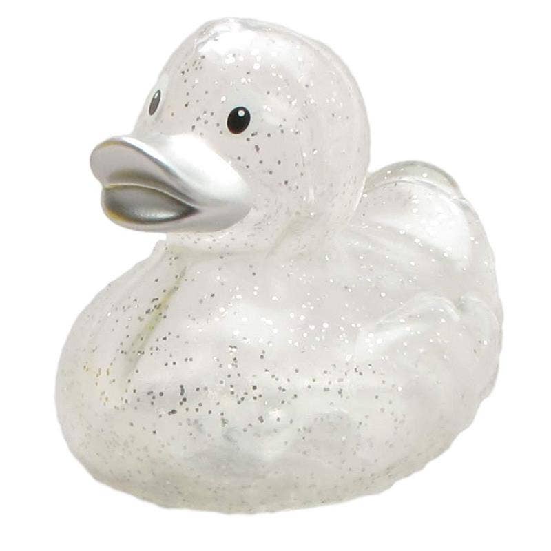 Glitter silver rubber duck - rubber duck