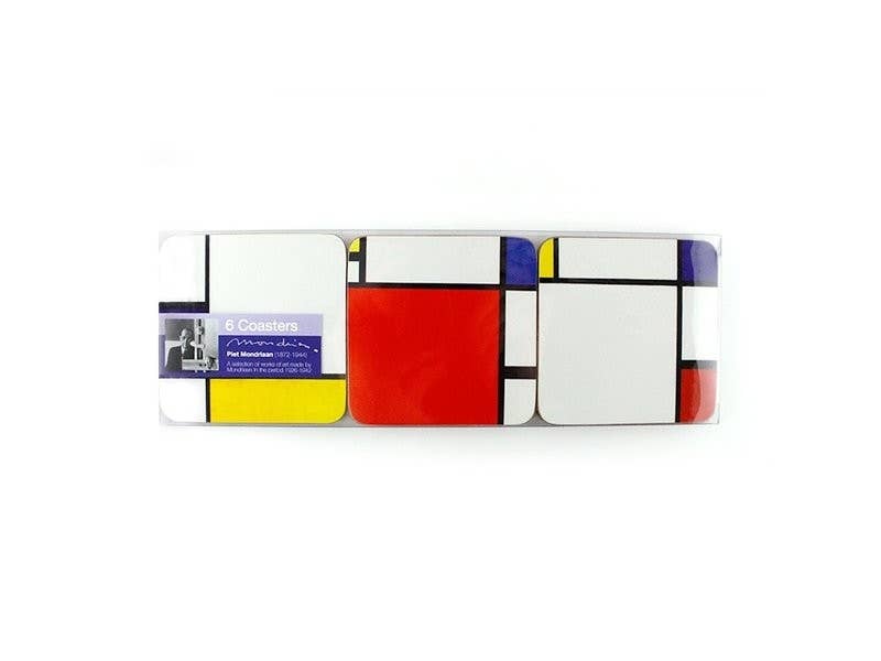 Coasters, Set Of 6, Mondriaan Composition