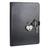 Heart Lock Diary for Girls with Key Vegan (Metallic Black)