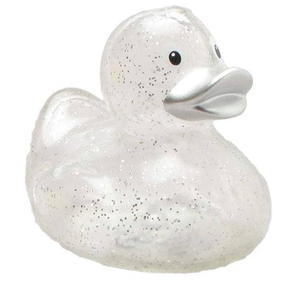 Glitter silver rubber duck - rubber duck