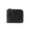 Leather wallet with outer pocket.