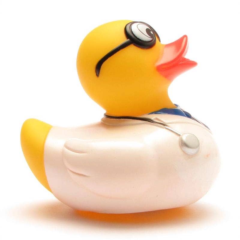 Rubber duck doctor with stetoscope - rubber duck