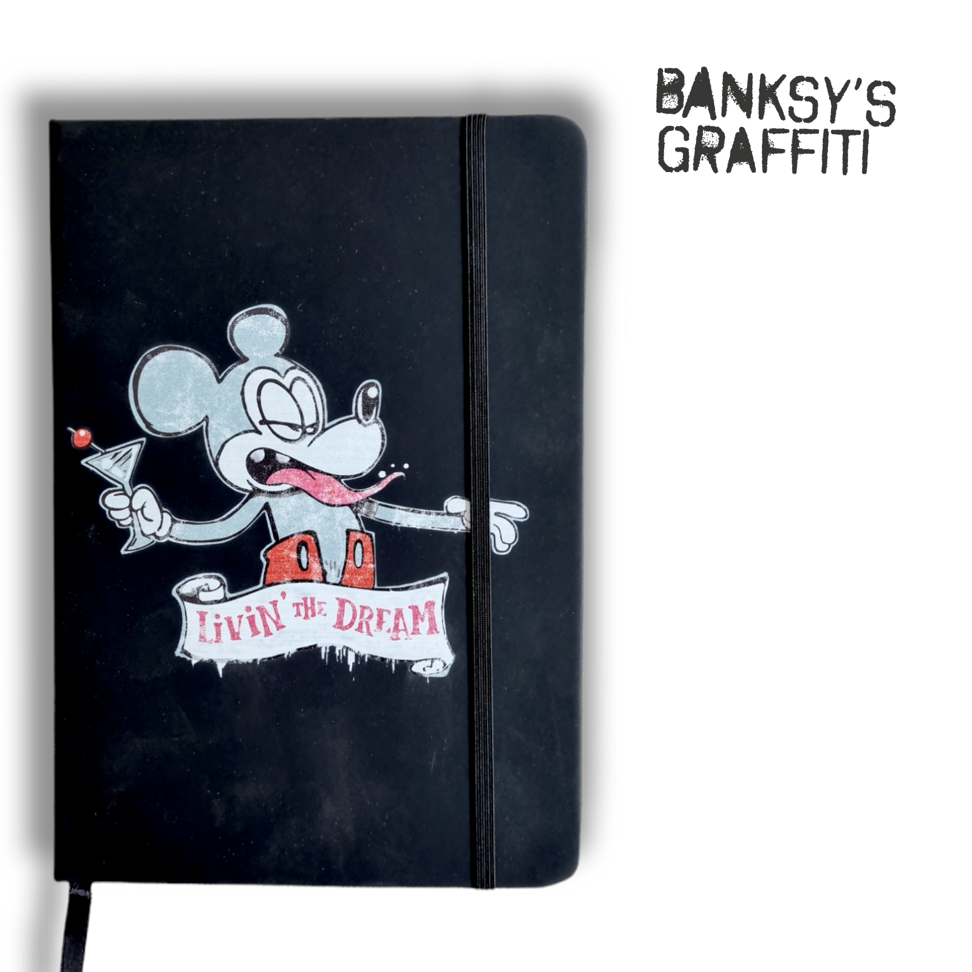 Banksy A5 Notebook - Mickey Living the Dream