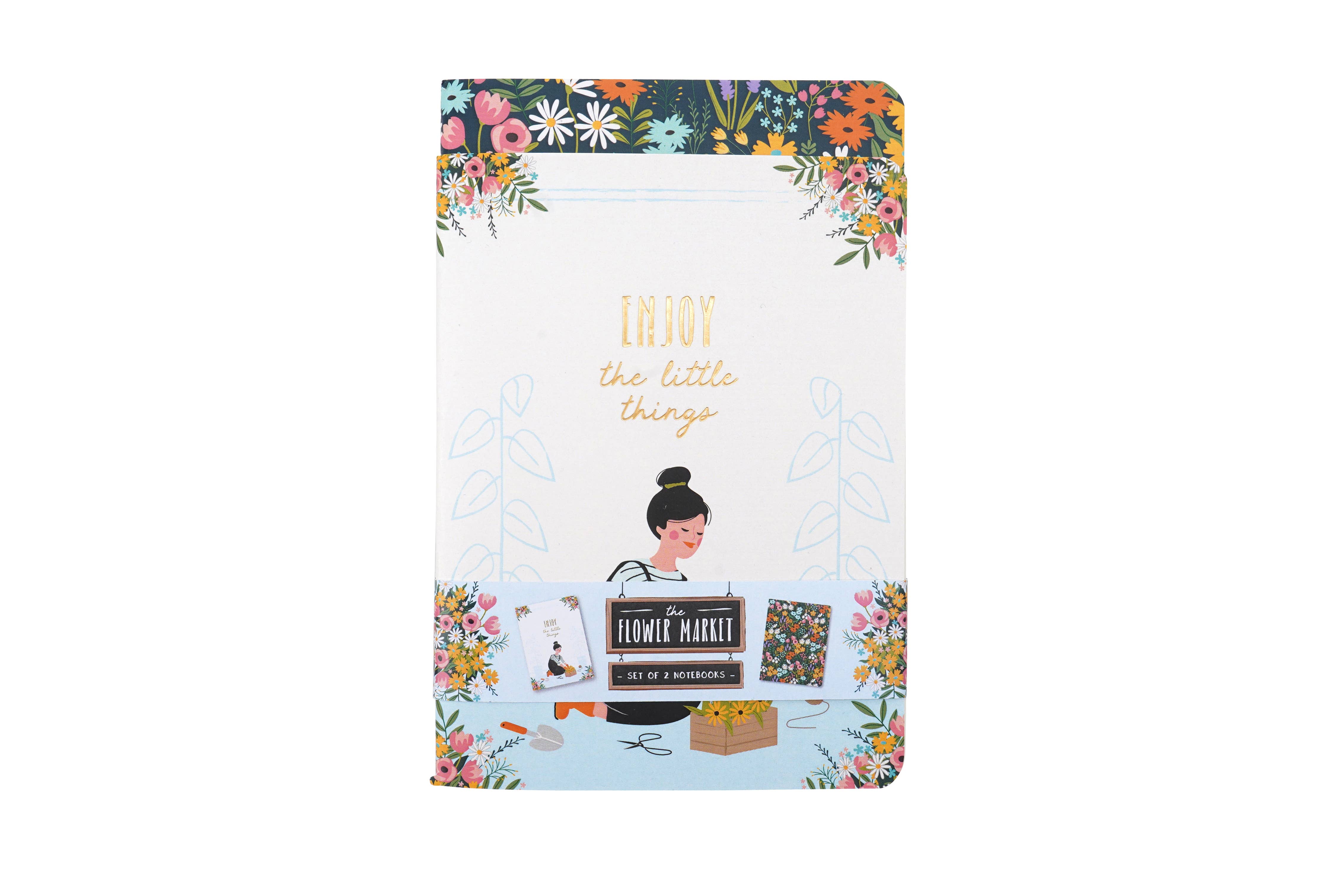 The Flower Market 'Enjoy The..' Set of 2 Notebooks