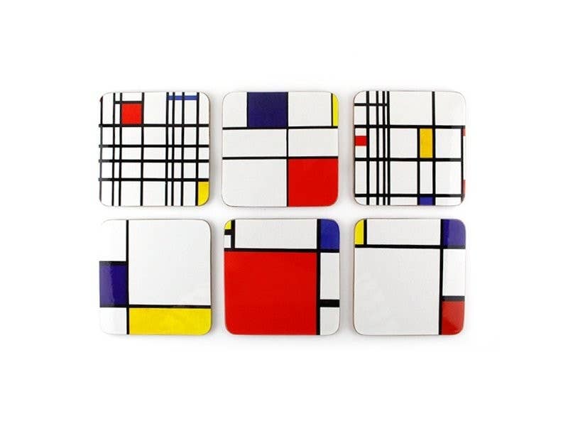 Coasters, Set Of 6, Mondriaan Composition