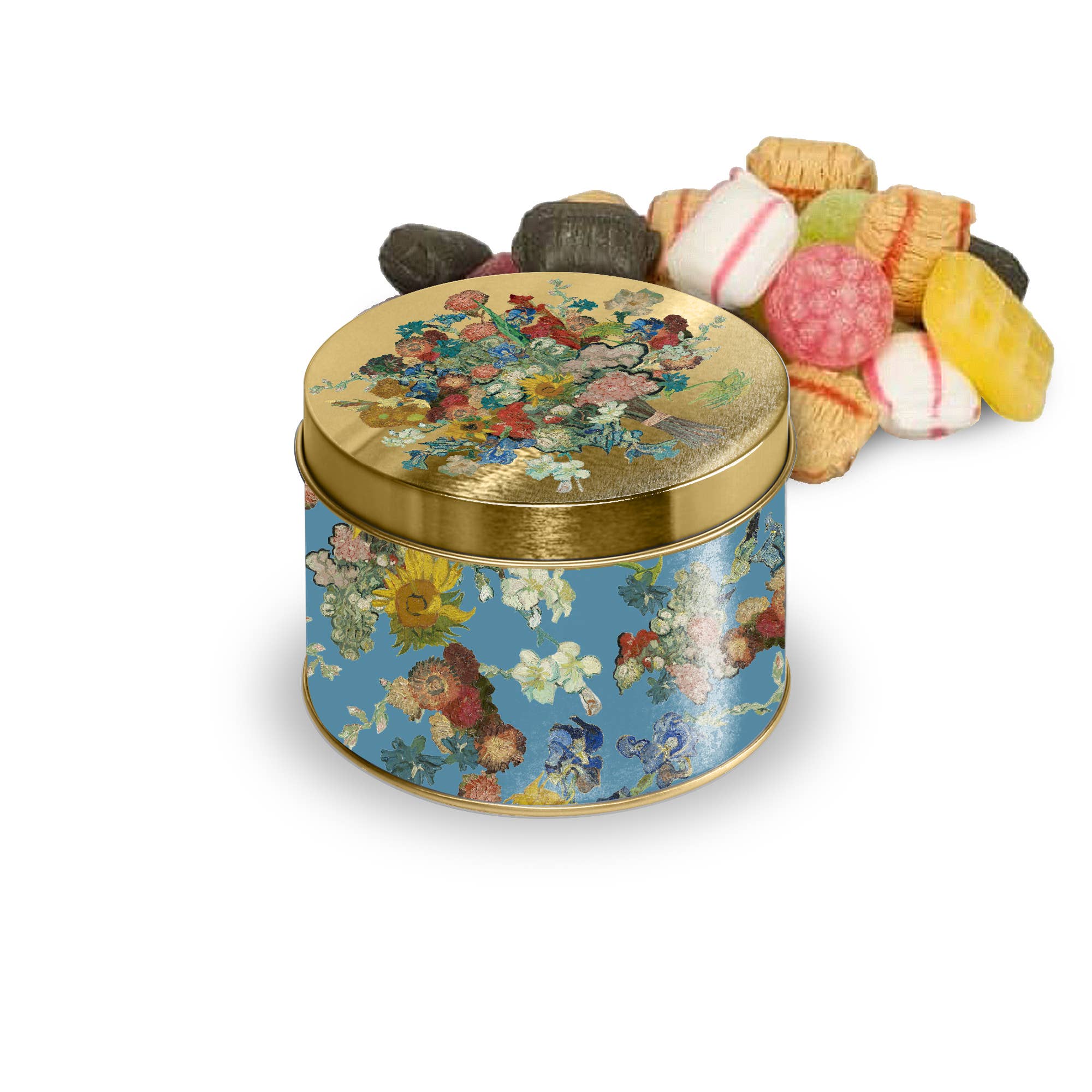 Candy Tin Van Gogh Flowers With Dutch Hard Candies