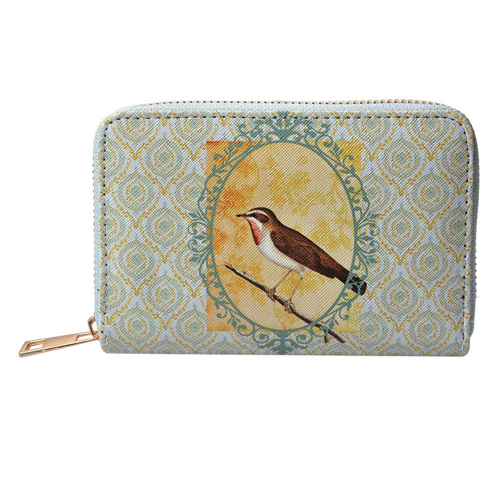 Jzpu0006-01 wallet 8x12 cm green plastic bird