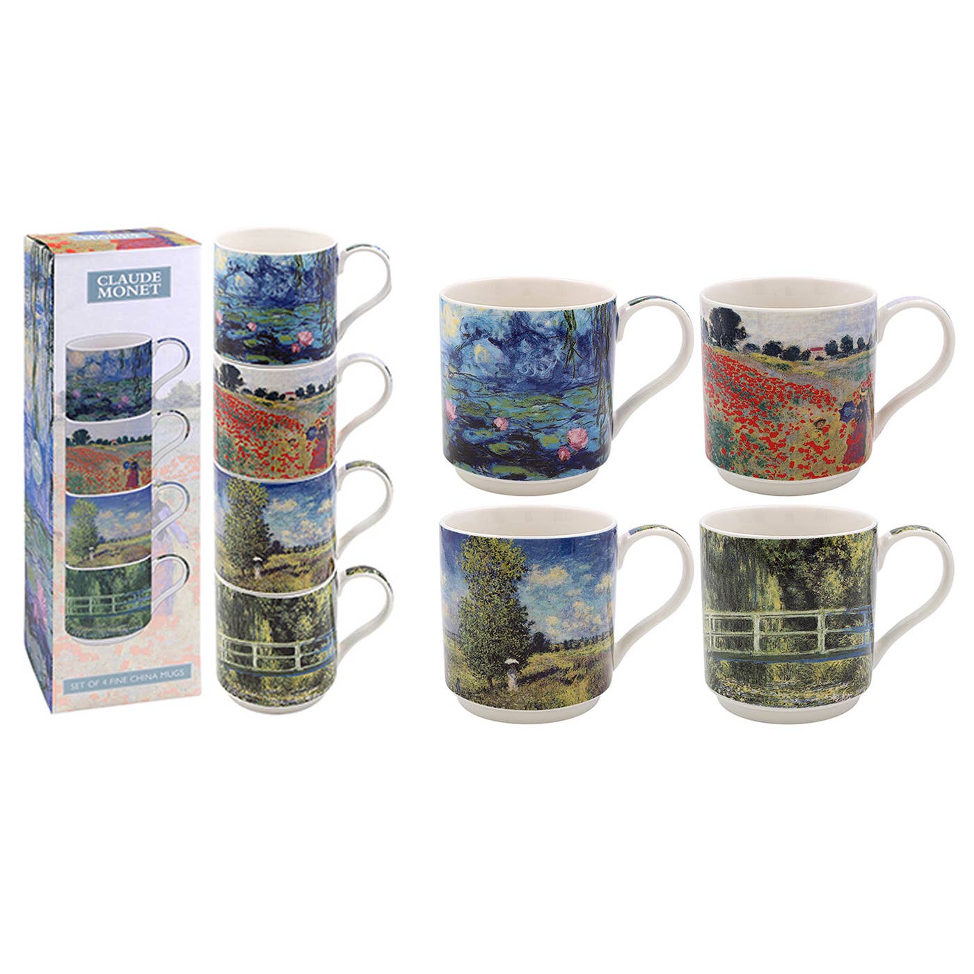 Claude Monet Stacking Mugs Set of 4