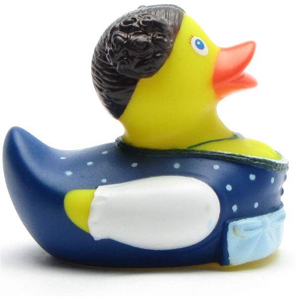 Zenzi rubber duck with blue apron - rubber duck