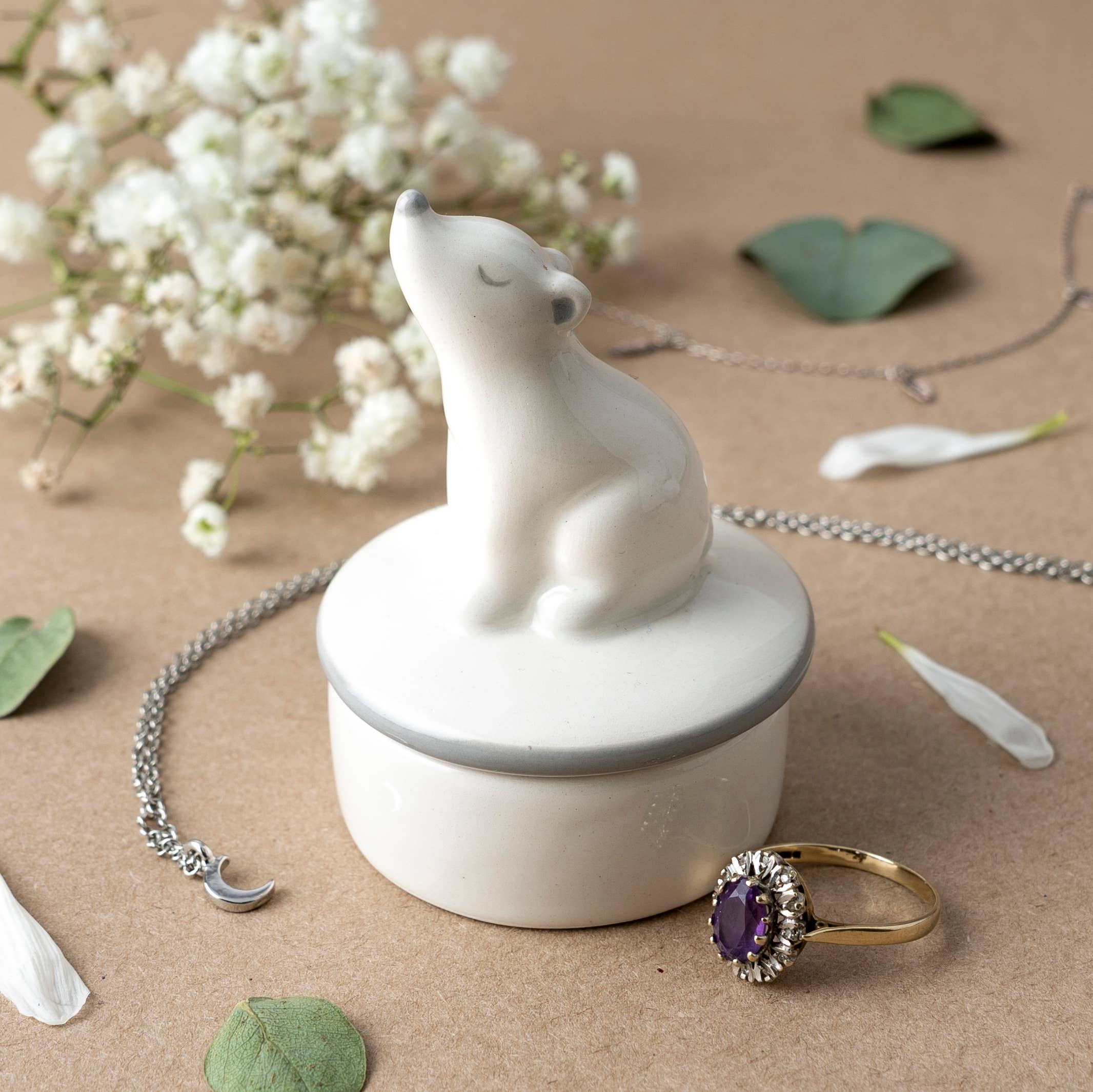 Send With Love Ceramic Bear Trinket Pot