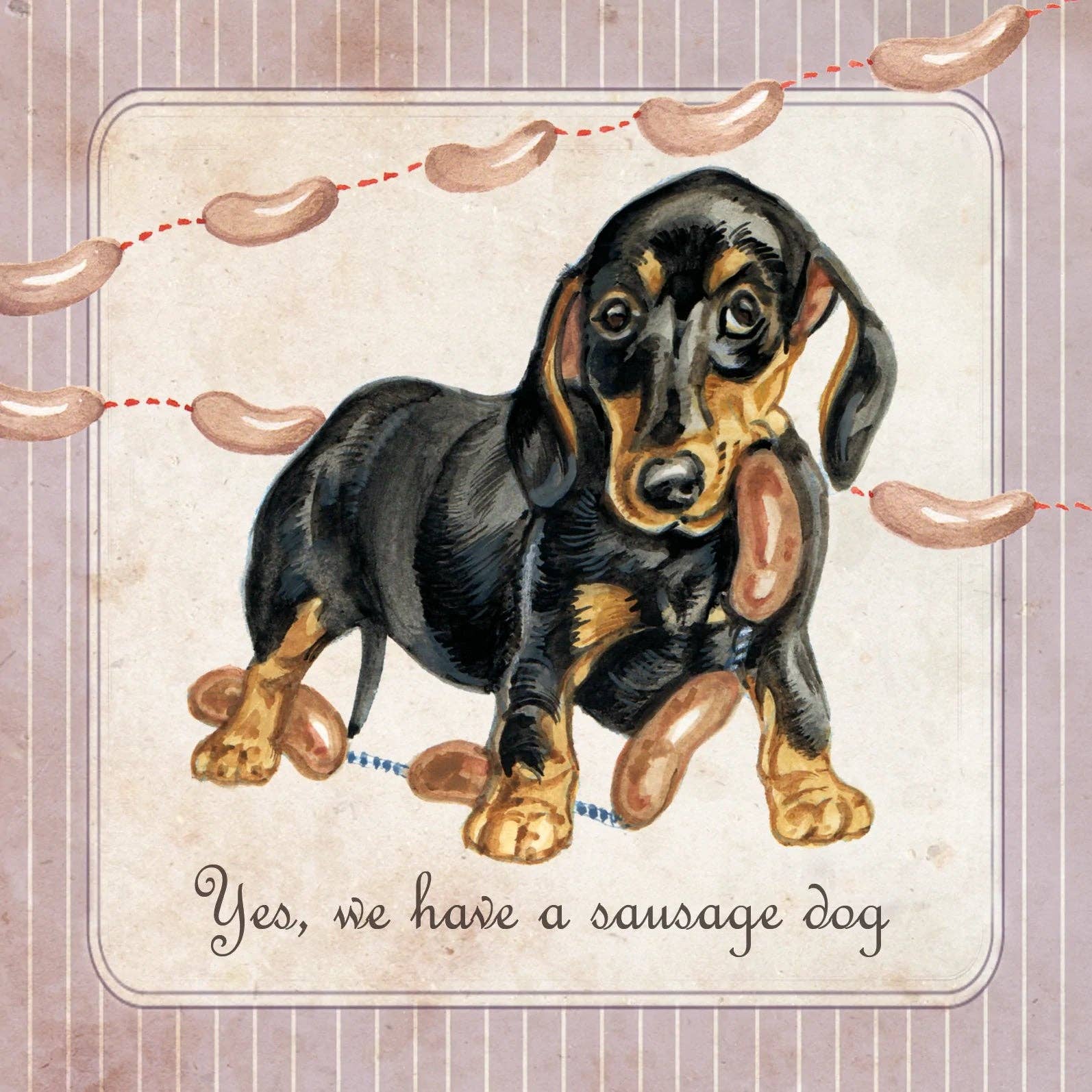 Square card - Will never unlearn.. (Dachshund/Dachshund)