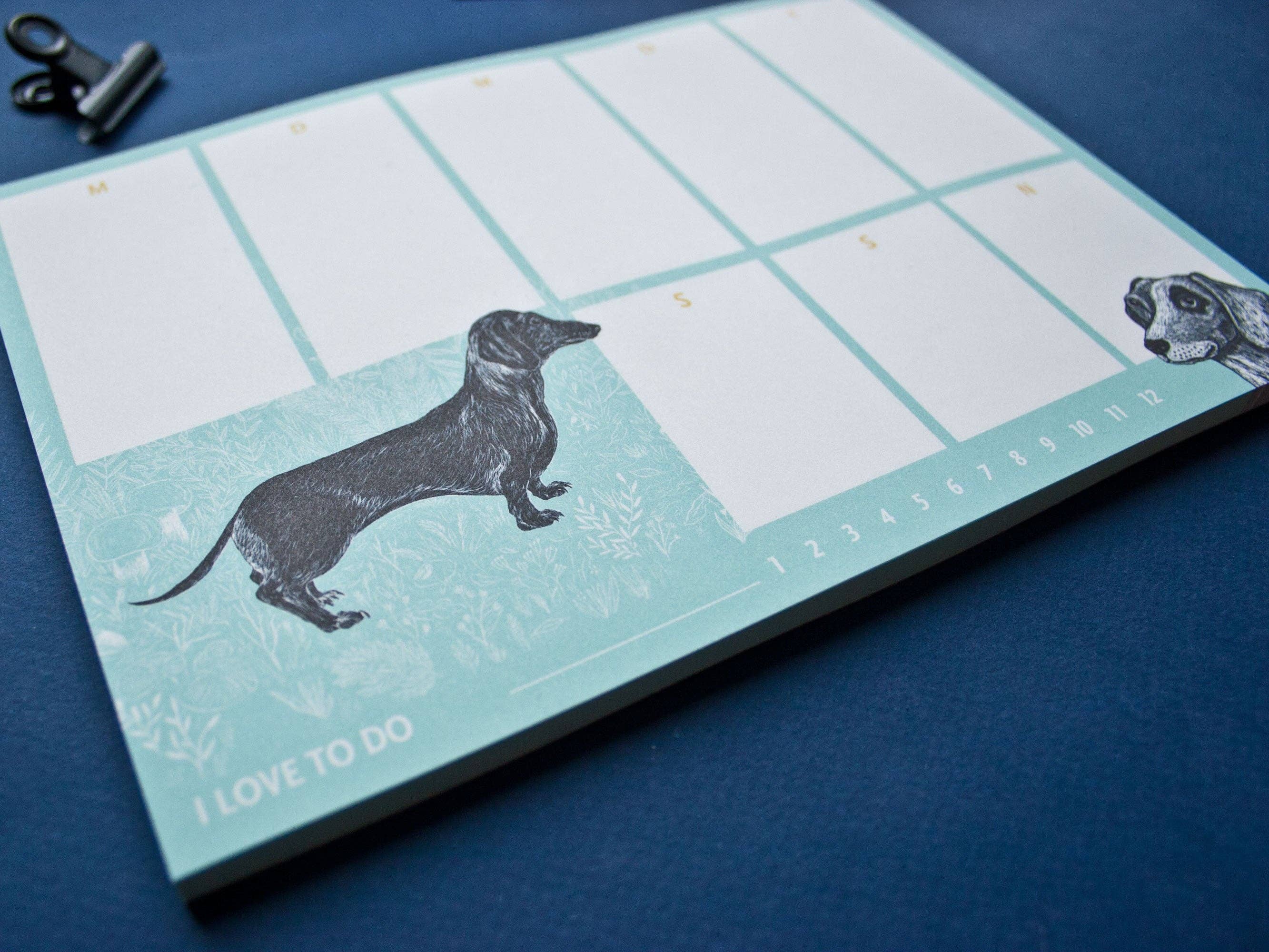 Weekly Planner Dachshund in A5 Format