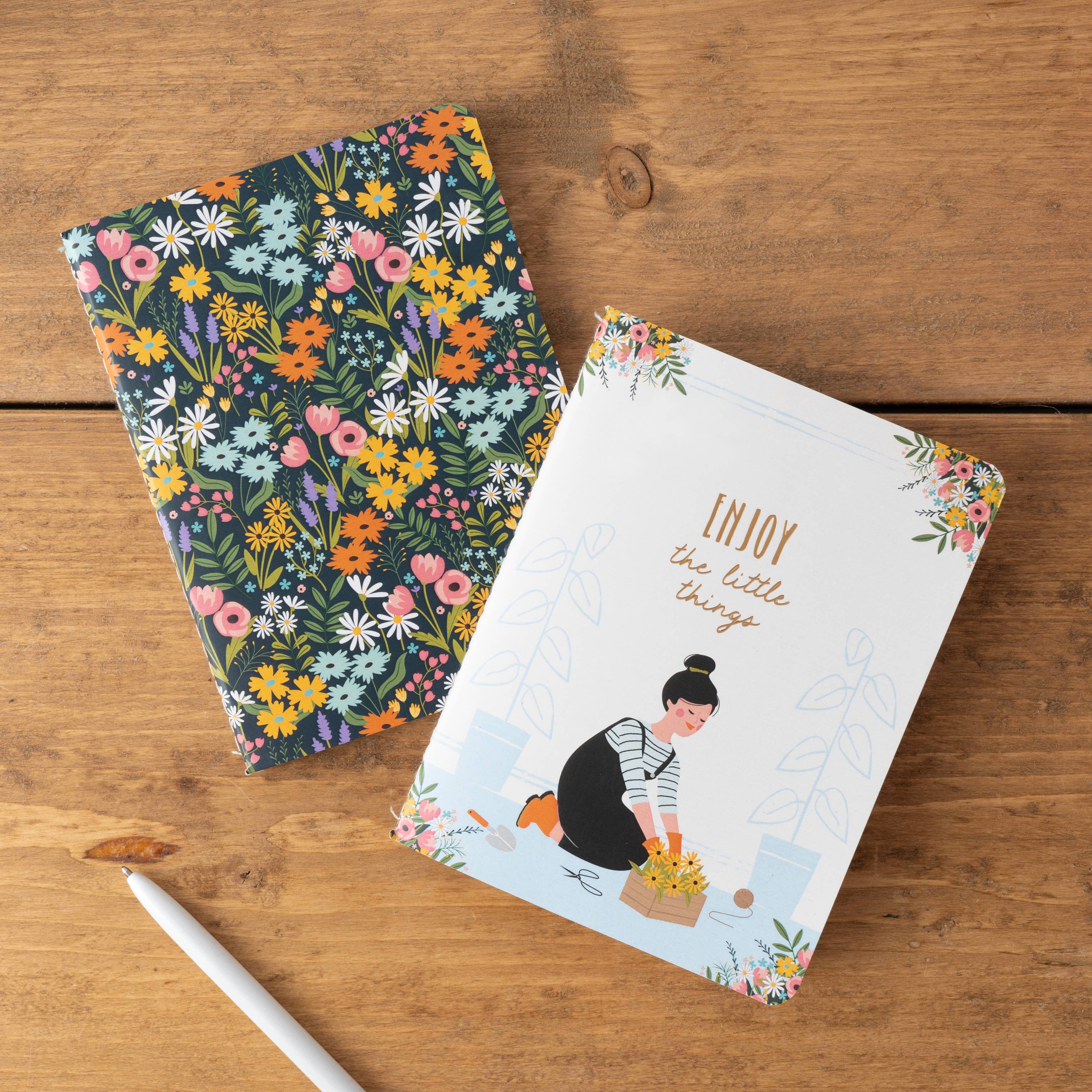 The Flower Market 'Enjoy The..' Set of 2 Notebooks