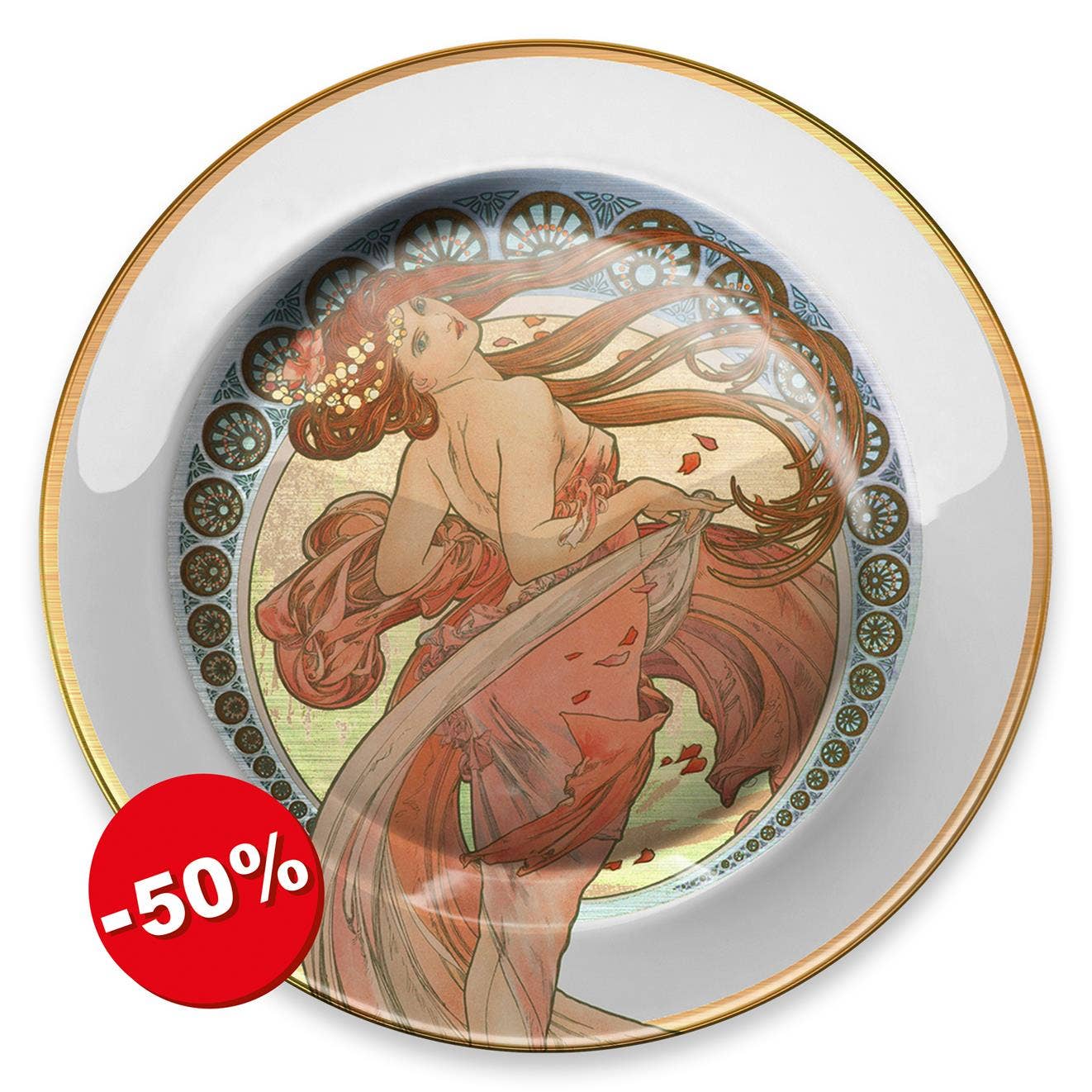 Metal Plate Mucha Les Artes Dance 26cm