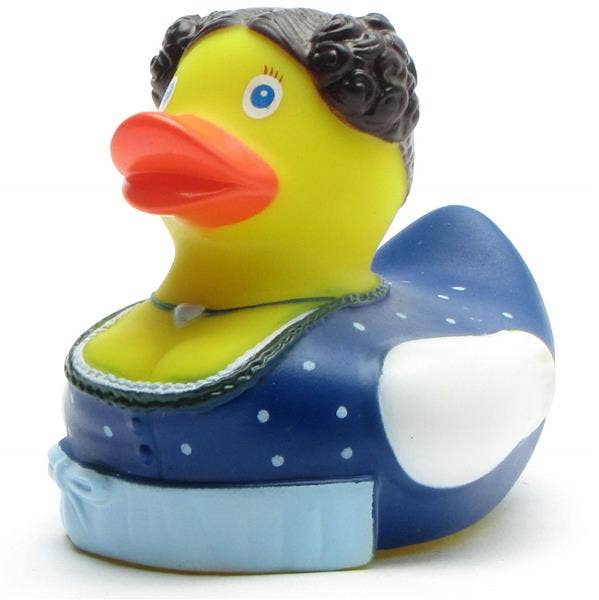 Zenzi rubber duck with blue apron - rubber duck