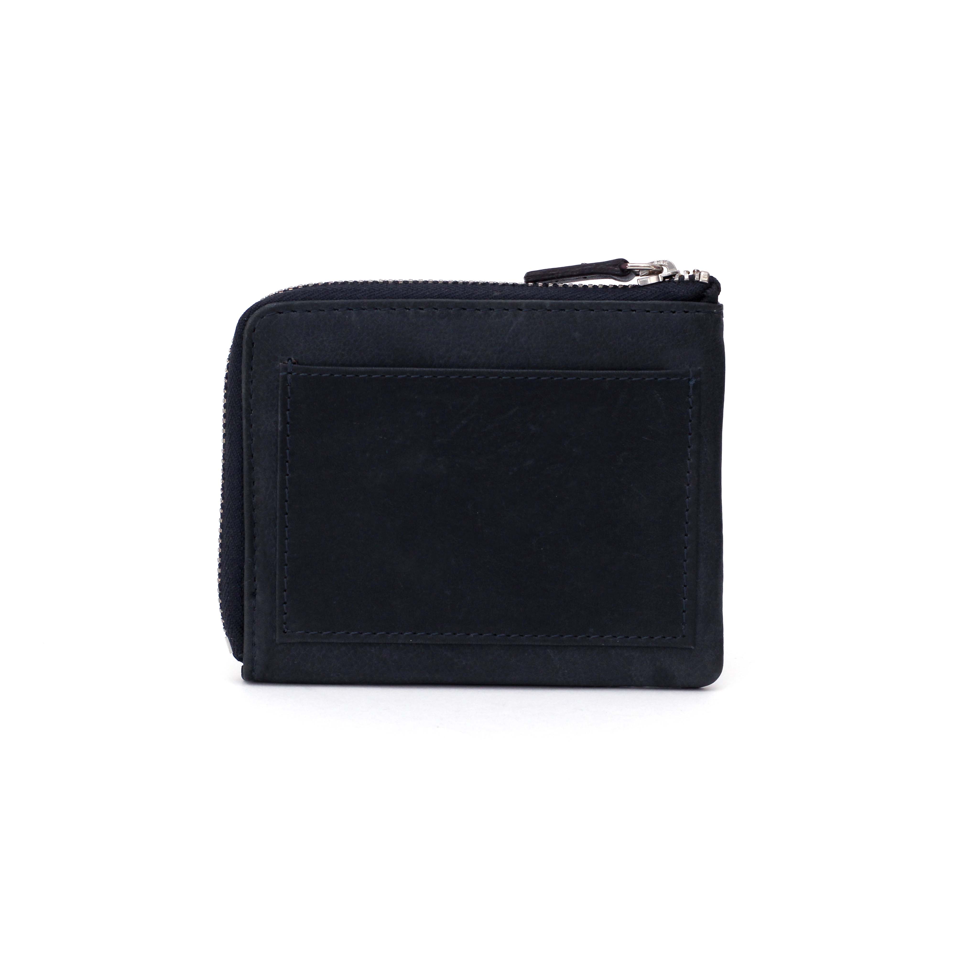 Leather wallet with outer pocket.