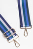 Blue Green Multi Stripe Wide Bag Strap