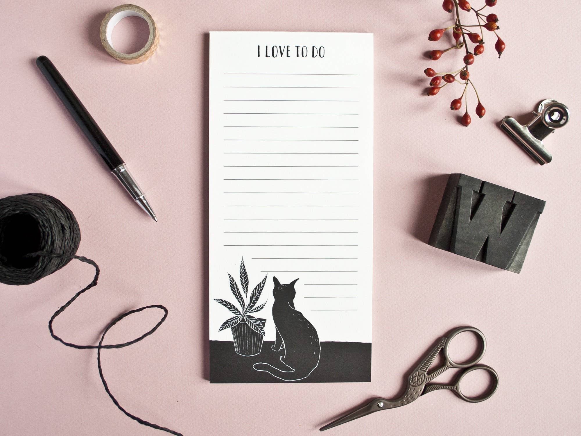 I love to do - Notepad Cat