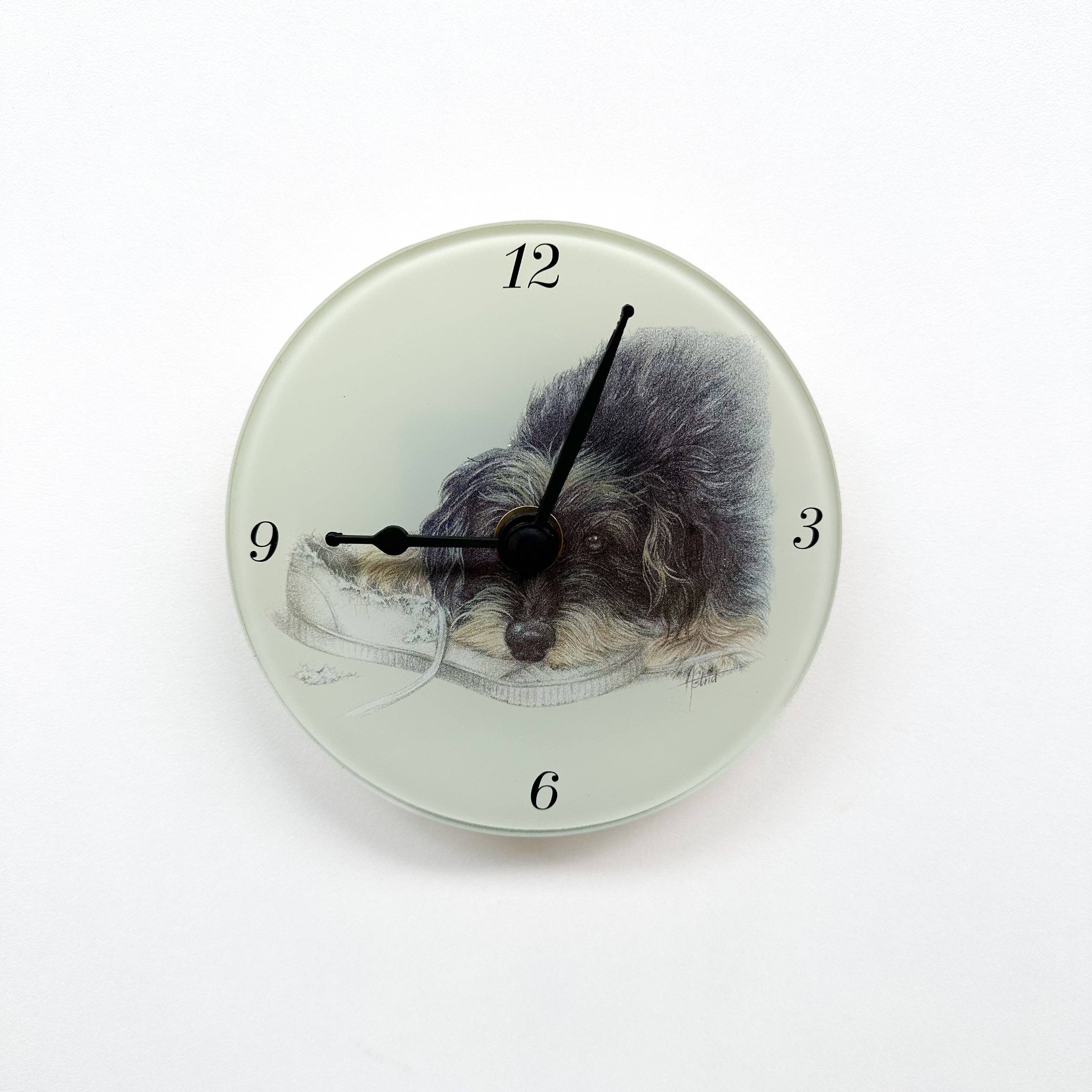 Dachshund clock with shoe