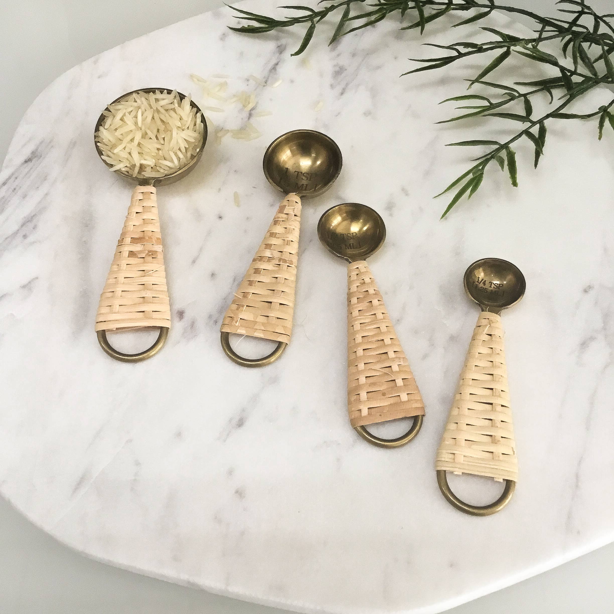 Gold Jute Measuring Spoons, Set of 4