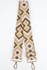 Woven Aztec Print Metallic Wide Bag Strap in Sand & Gold