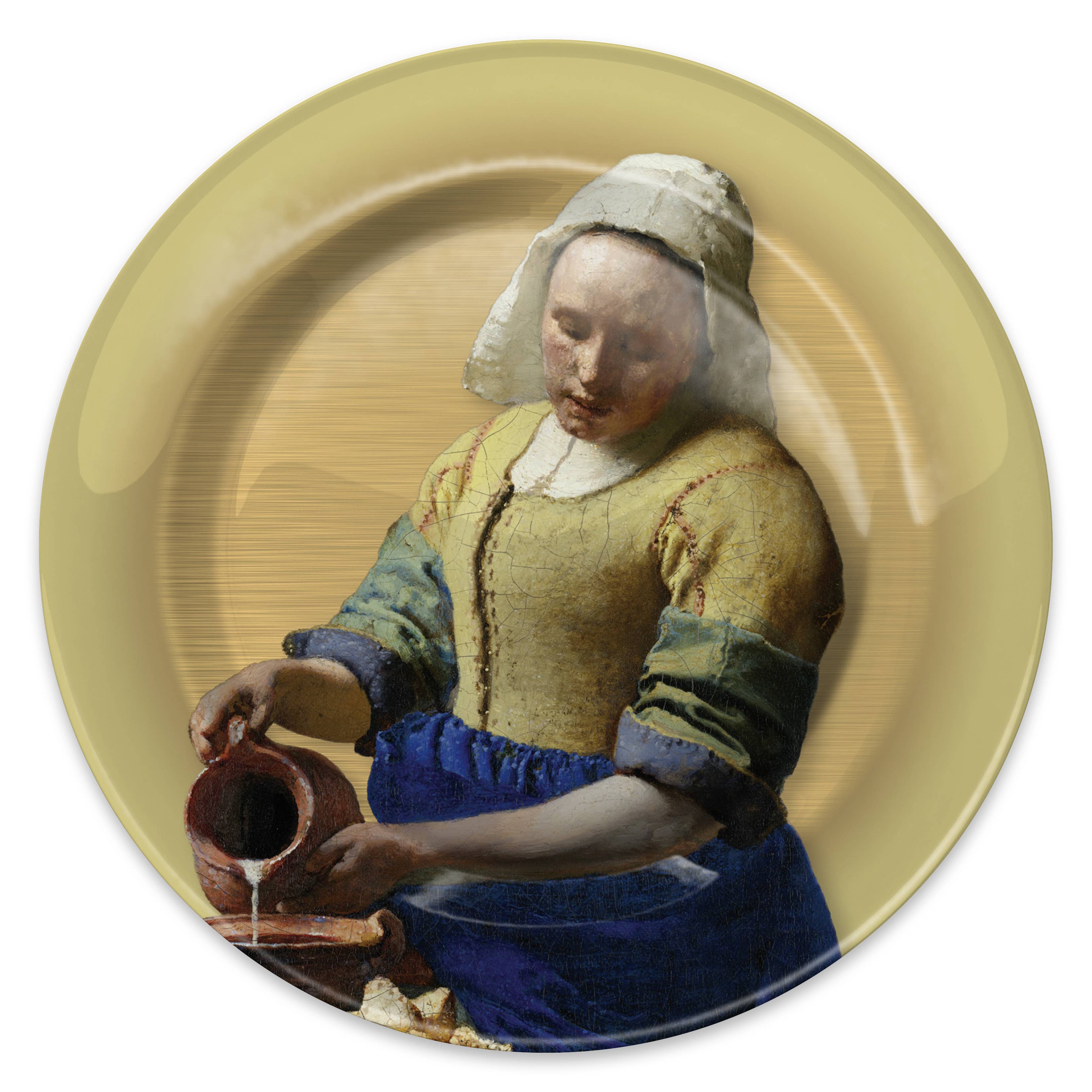 Metal Plate The Milkmaid by Vermeer 26cm
