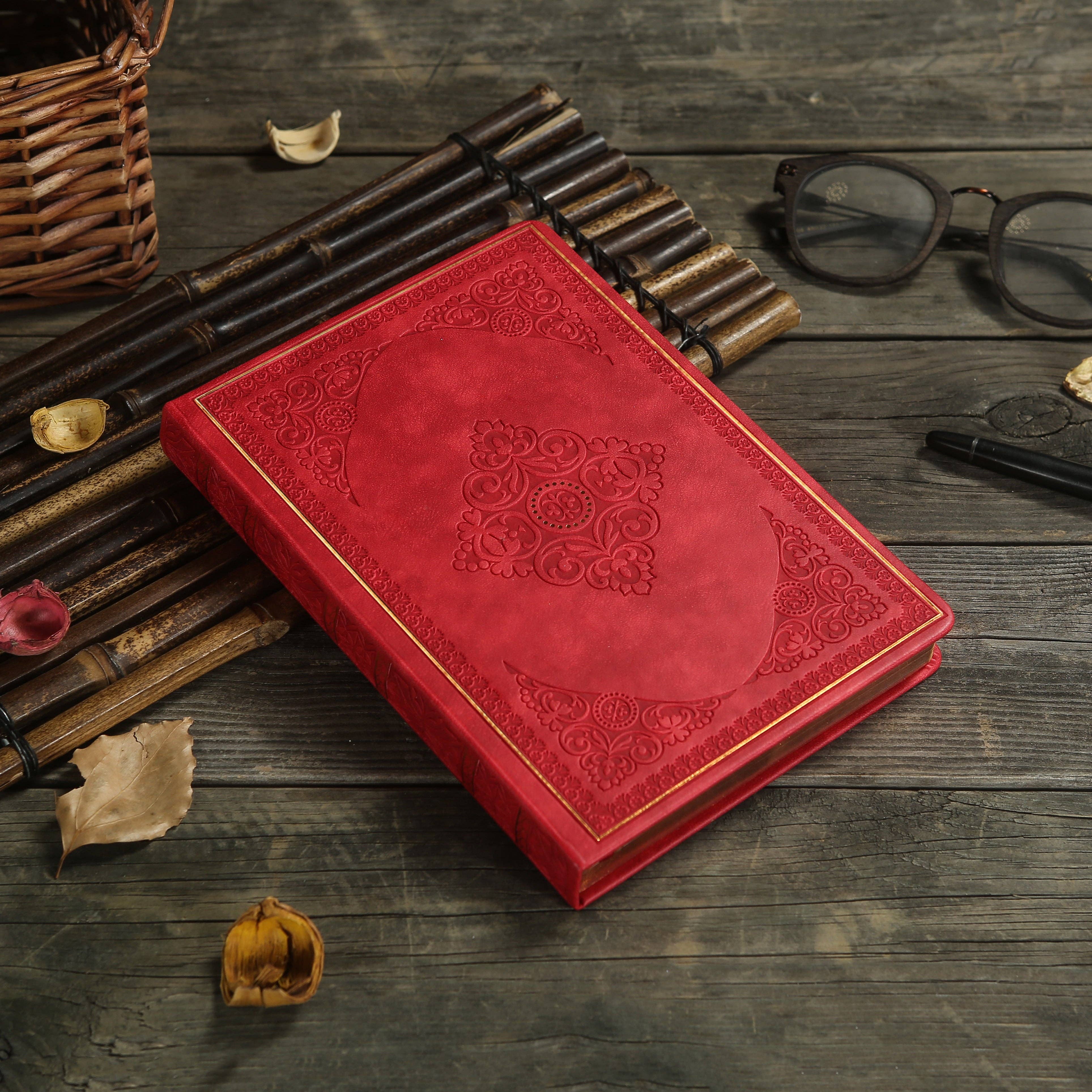 Victoria's Journals Antique Style Diary Vegan Leather (Red)