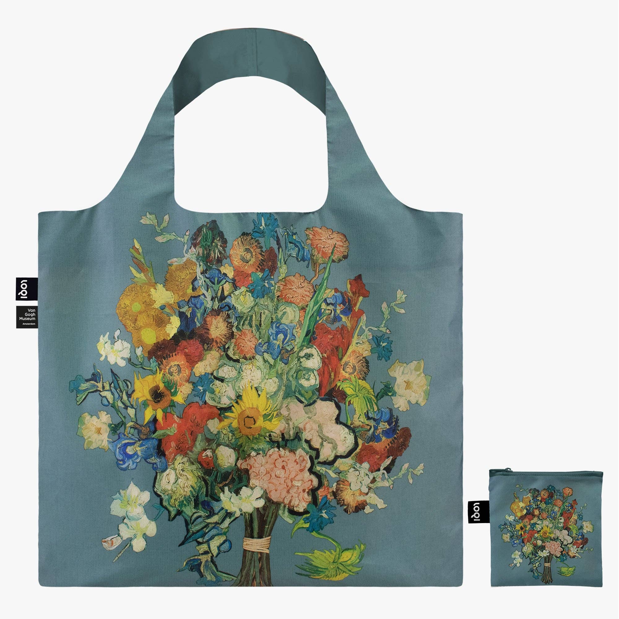 VAN GOGH MUSEUM Blue Flower Pattern Bag