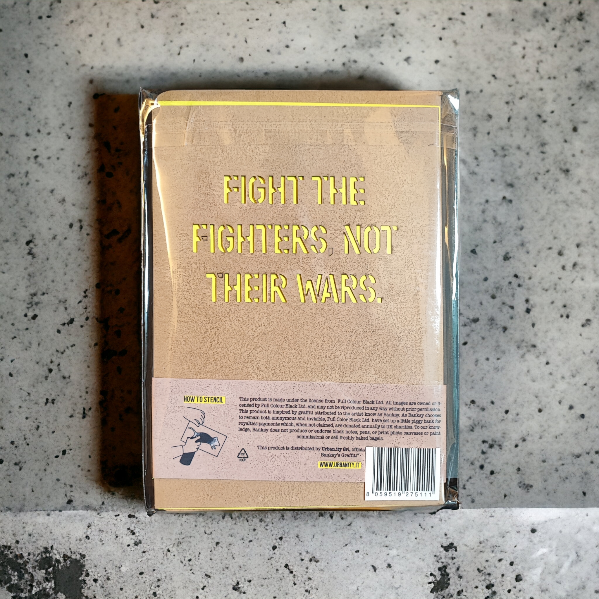 Banksy A5 Street Journal + Stencil - Fight the Fighters