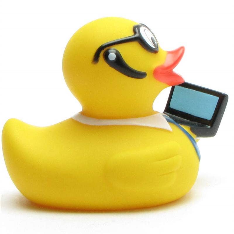 Rubber duck with notebook - rubber duck