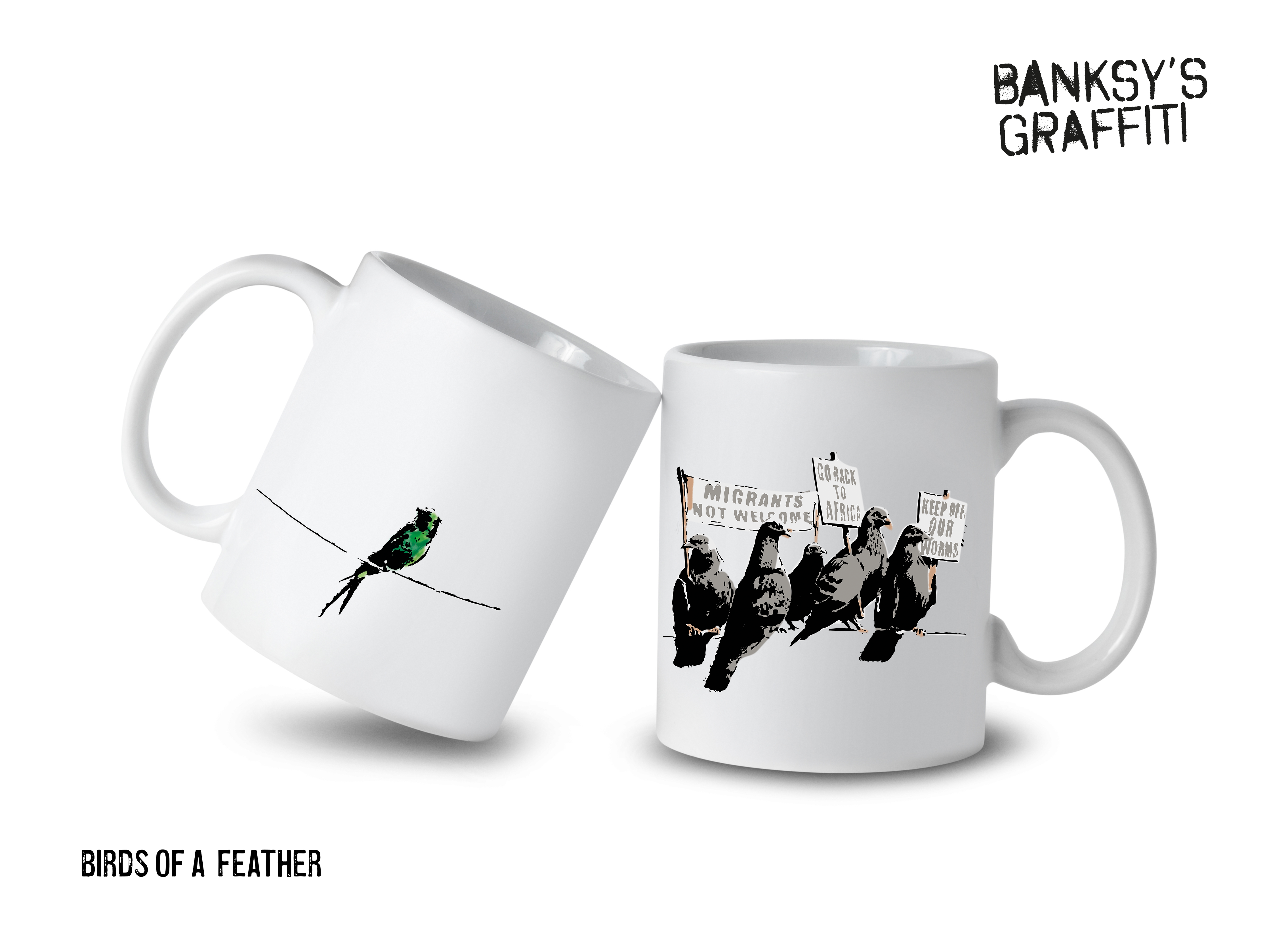 Banksy Ceramic Mug 325ml - Birds