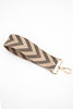 Two Tone Chevron Print Woven Wrist Strap in Navy Blue