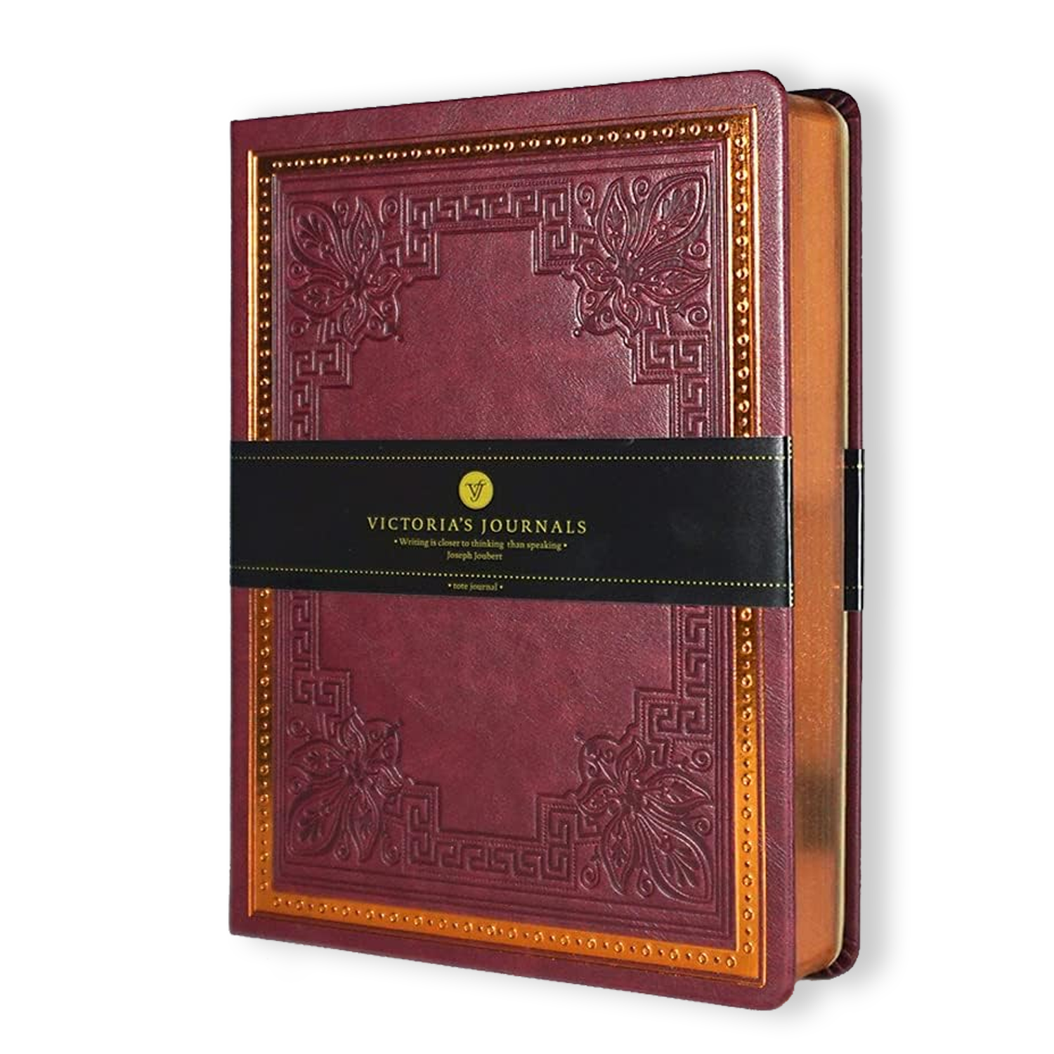 Victoria's Journals Antique Style Diary Hard Cover Burgundy