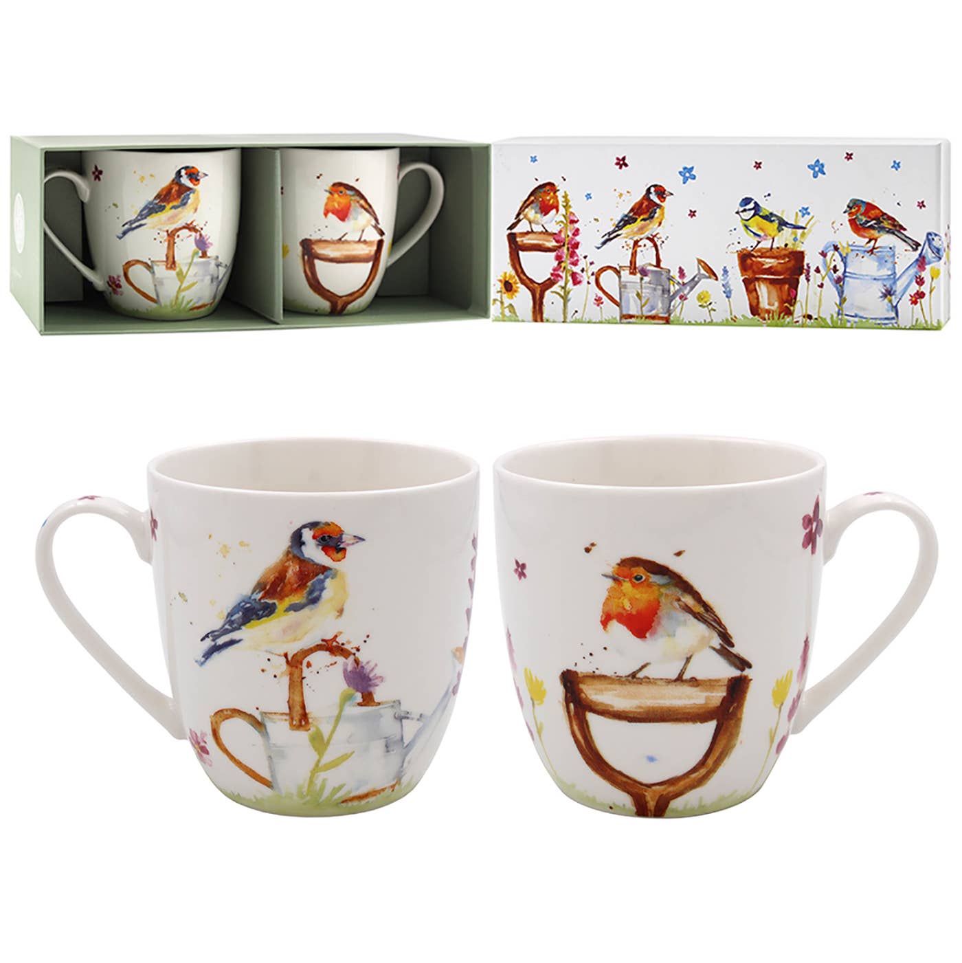 Garden Birds Mug Gift Box Set of 2