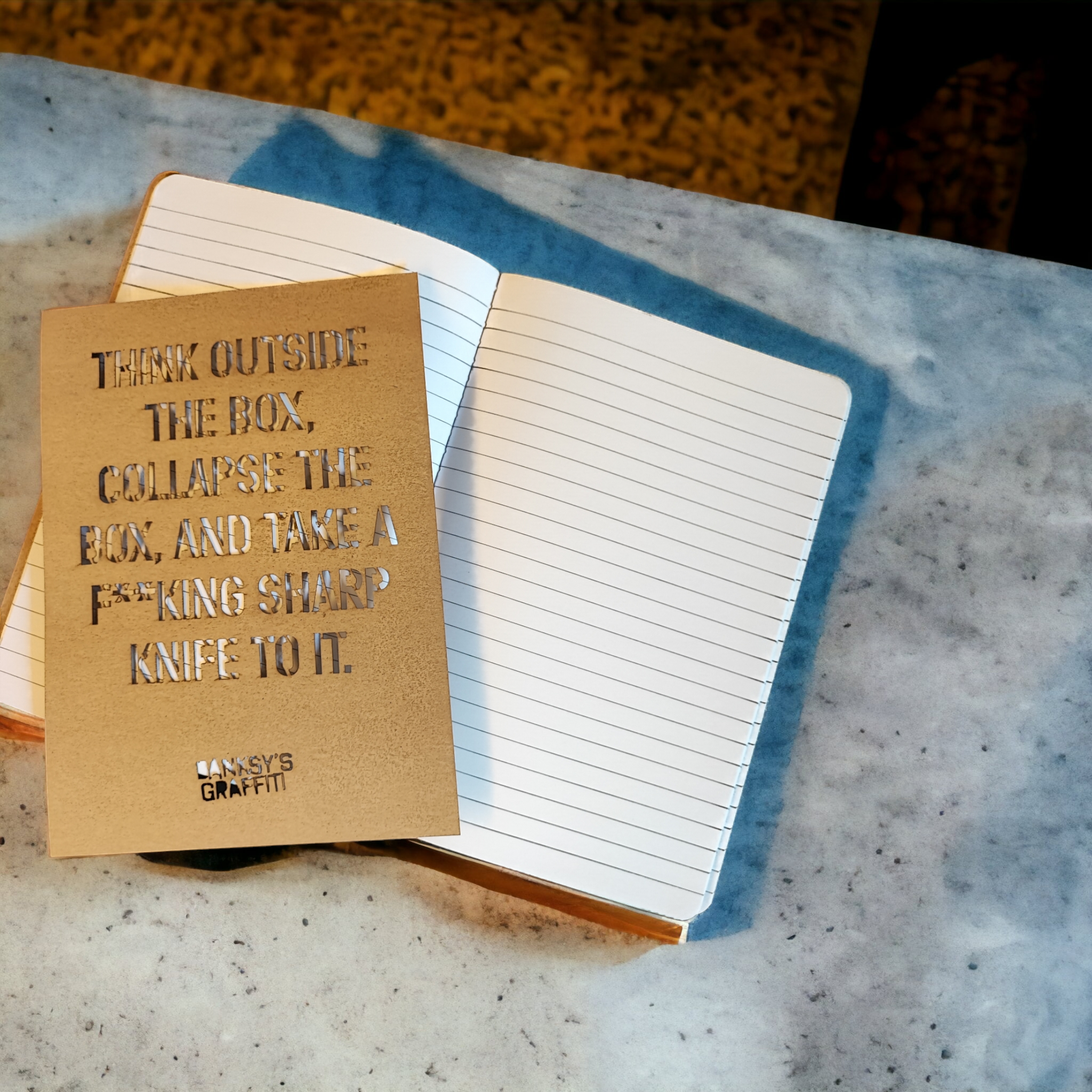 Banksy A5 Street Journal + Stencil - Think Outside the Box