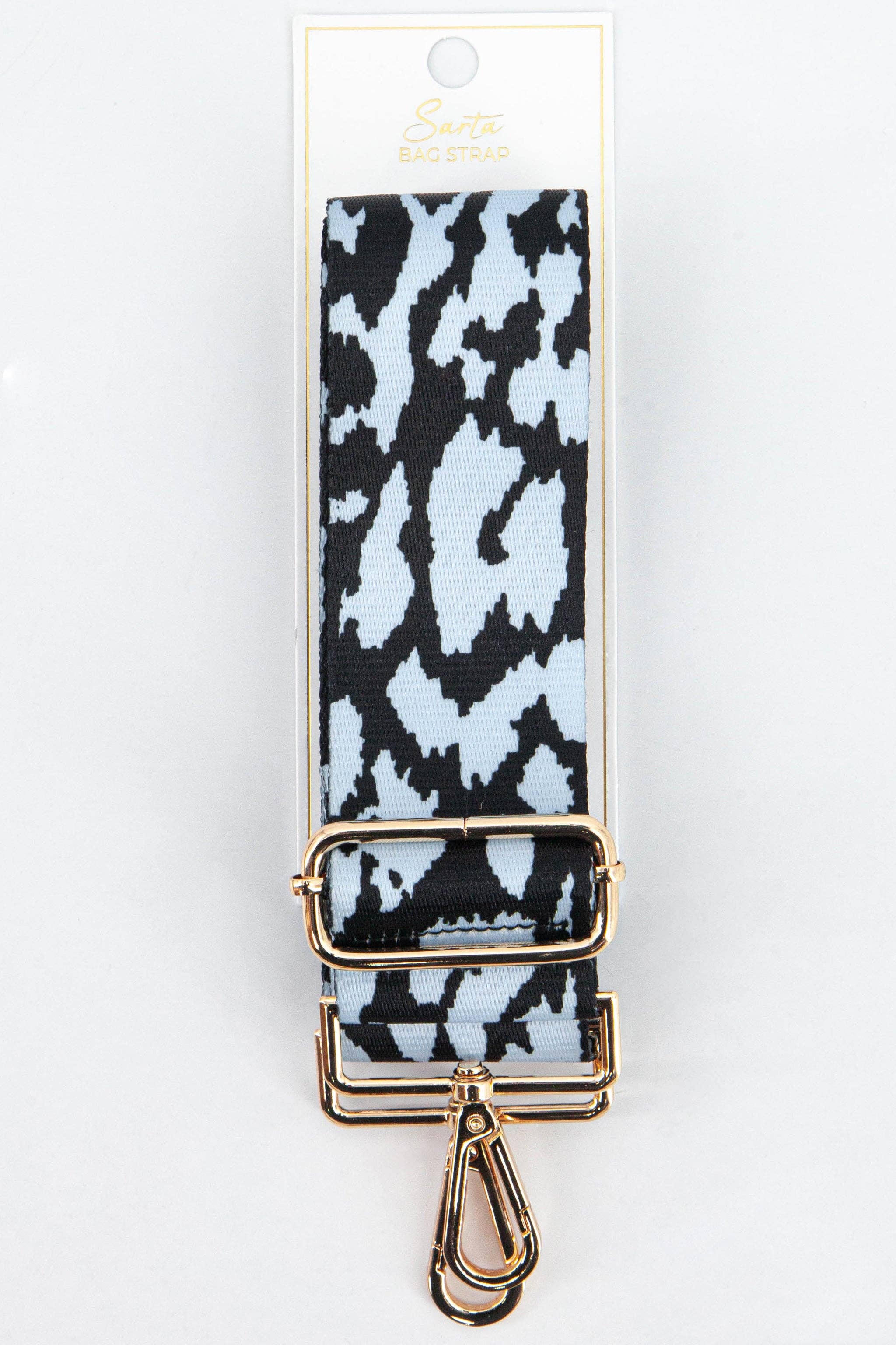 Two Tone Animal Print Bag Strap in Blue