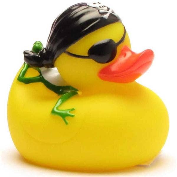 Pirate bath duck with frog