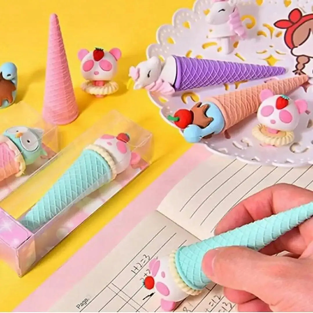 Kawaii Eraser, Animal Ice Cream Shaped Eraser