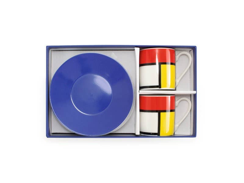 Espresso Set (2 Cups), Mondriaan