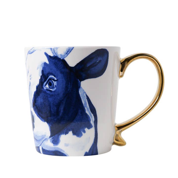 Gold cow mug