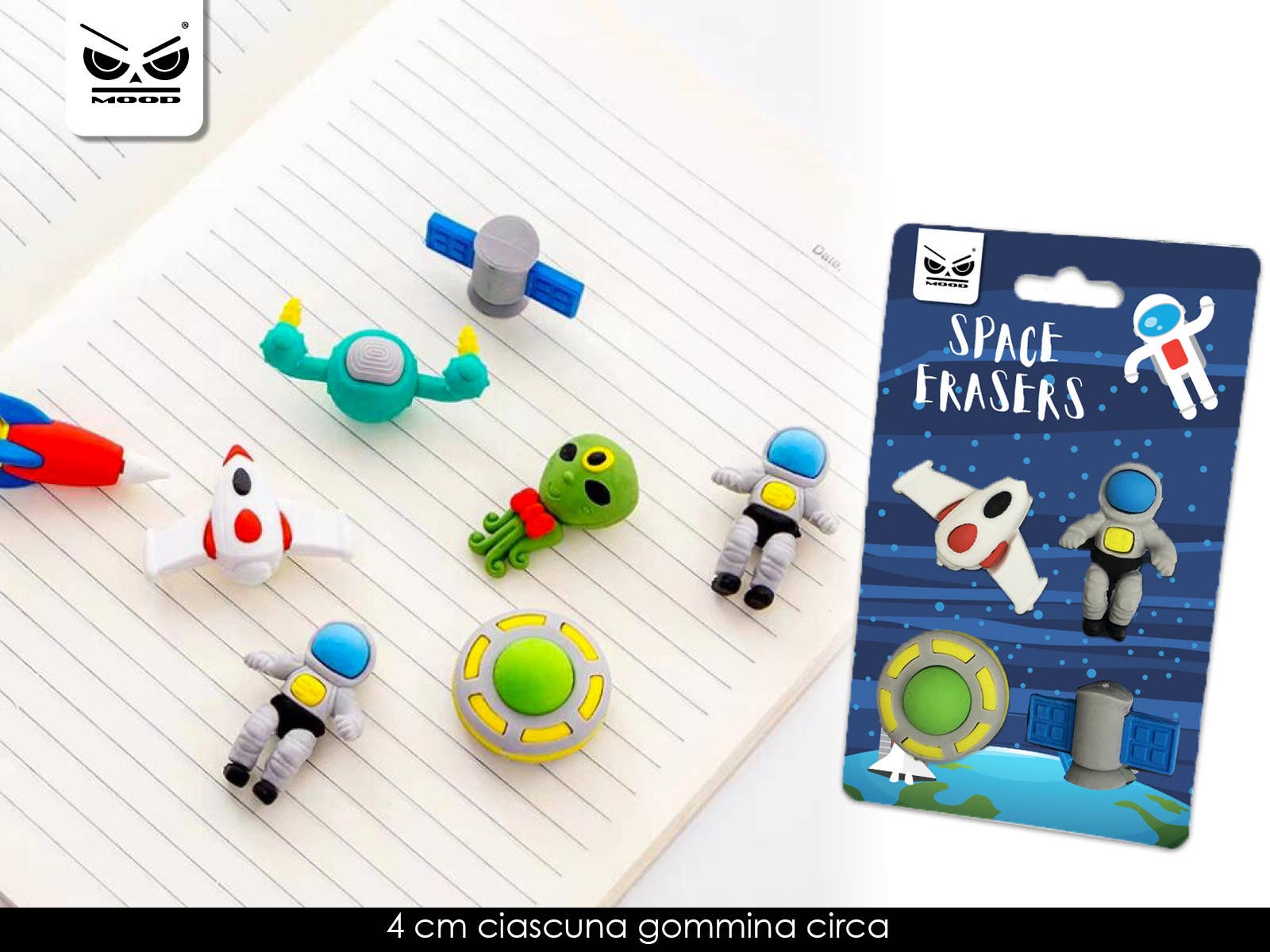 Set of 4 Space Erasers