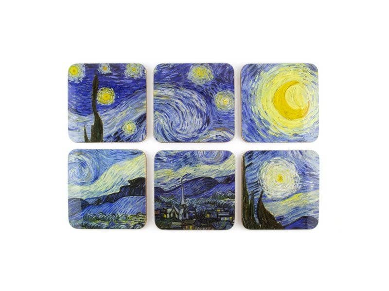 Coasters, Set Of 6, Van Gogh, Starry Night