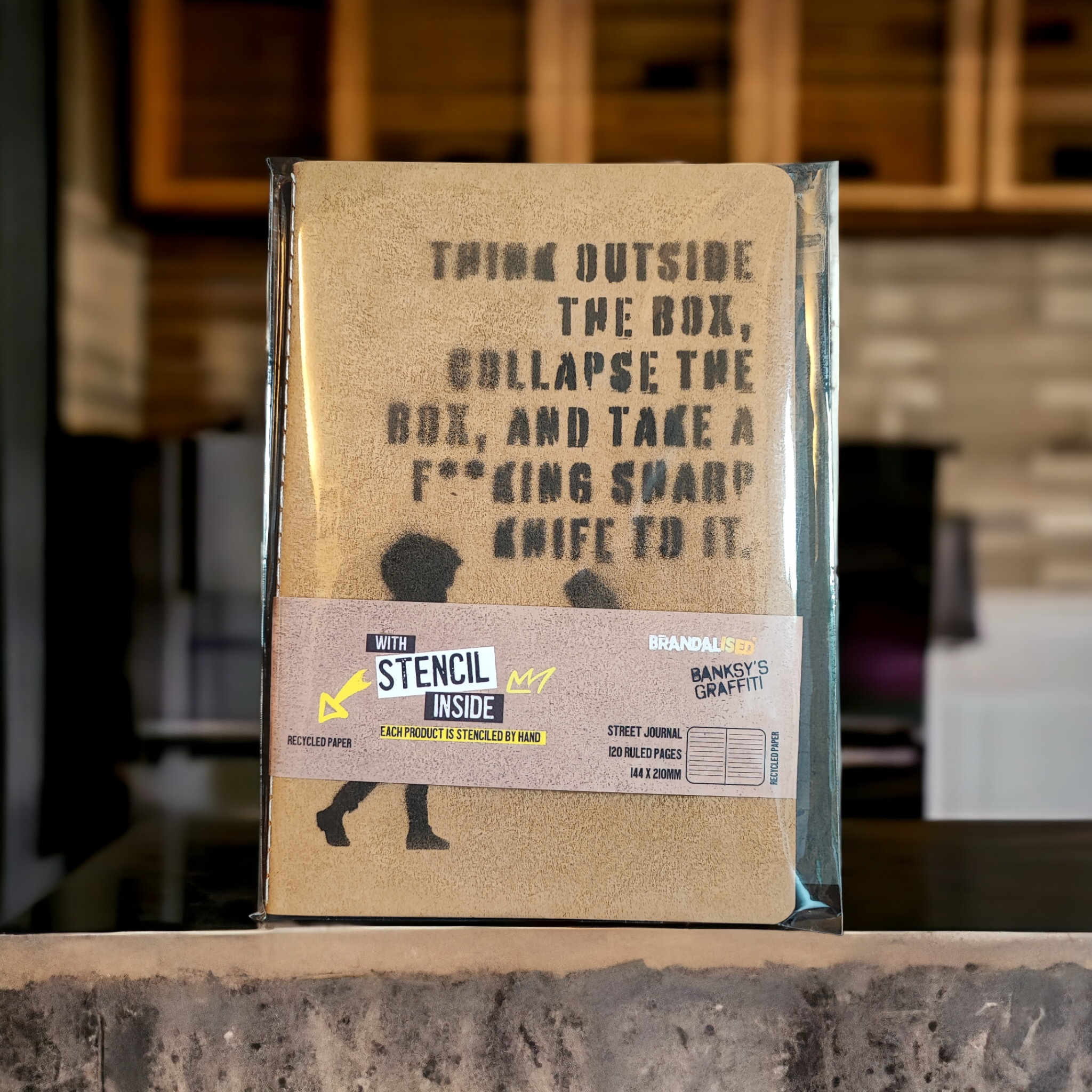 Banksy A5 Street Journal + Stencil - Think Outside the Box