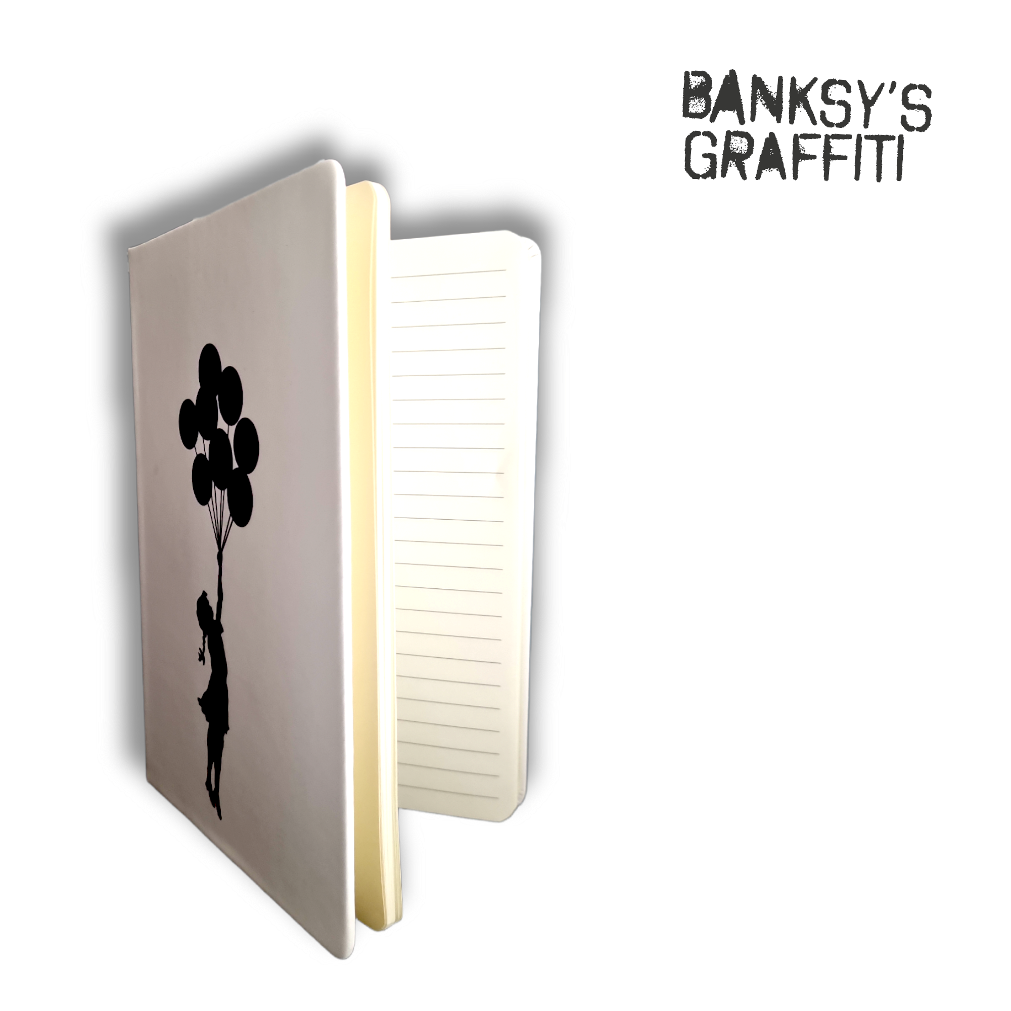 Banksy A5 Notebook - Flying Balloons Girl