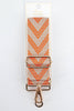 Woven Two Tone Chevron Print Bag Strap in Orange