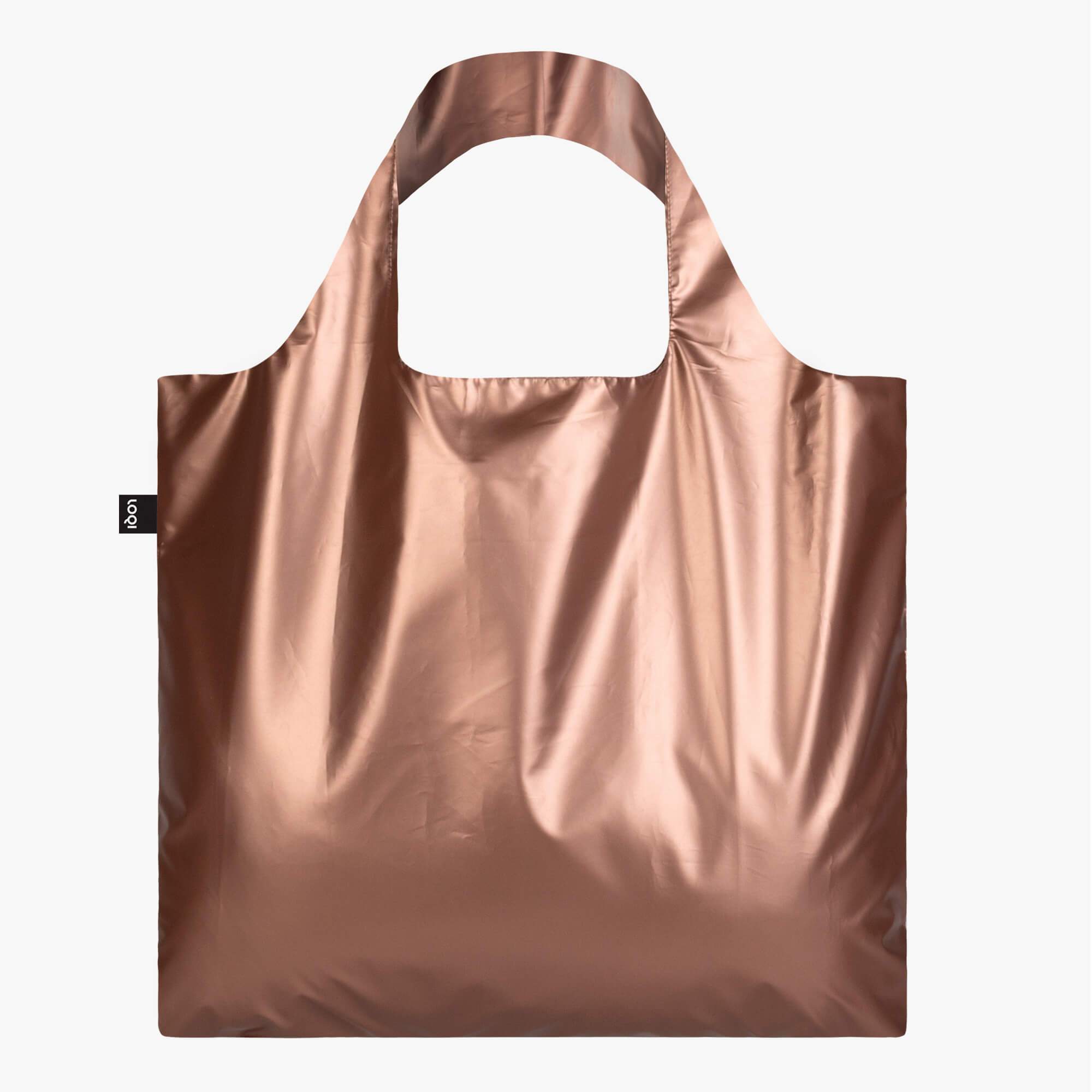 METALLIC Rose Gold Bag with Zip Pocket