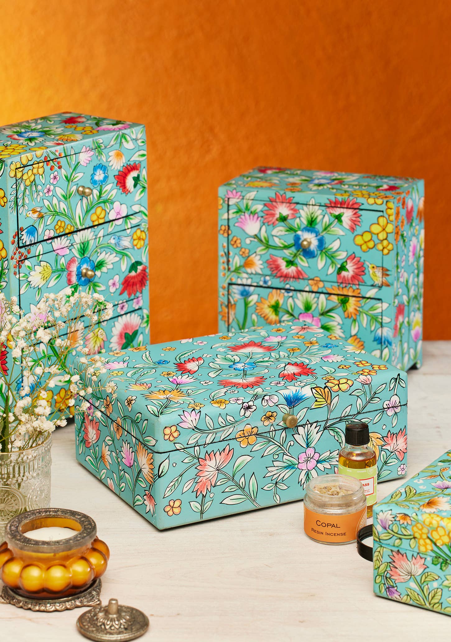 Saanvi Handpainted Floral Large Box