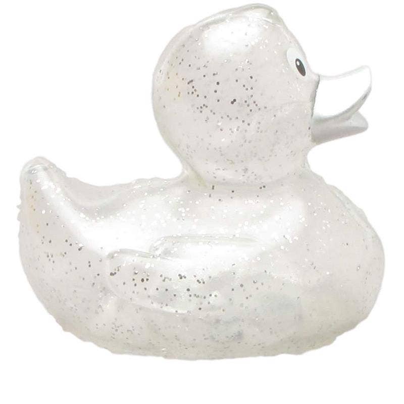 Glitter silver rubber duck - rubber duck