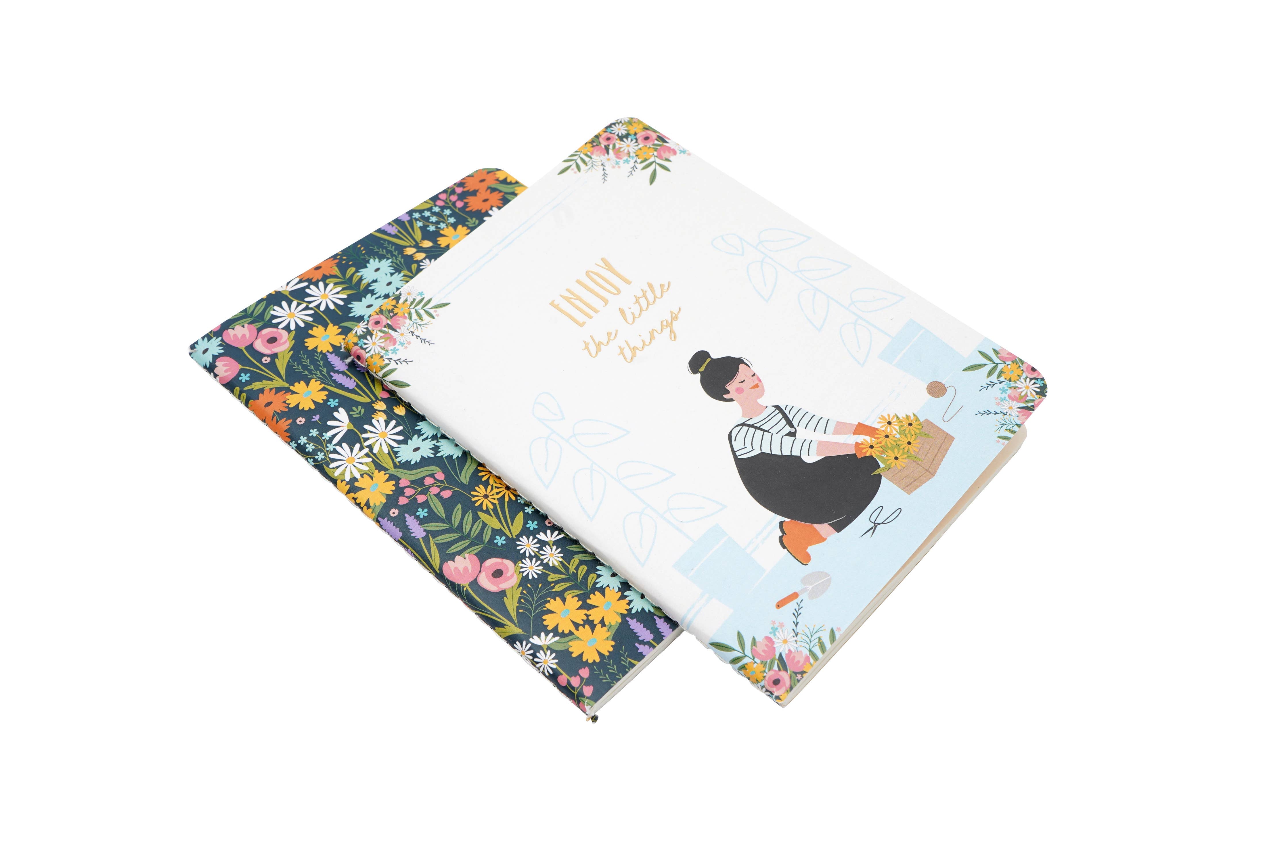 The Flower Market 'Enjoy The..' Set of 2 Notebooks